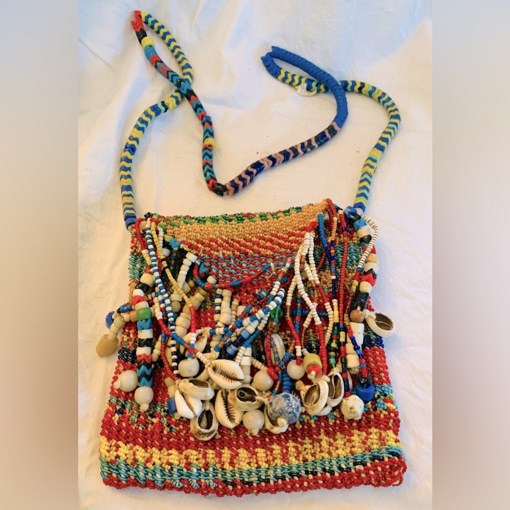 Colorful Unique African Beaded Handmade Shoulder Bag